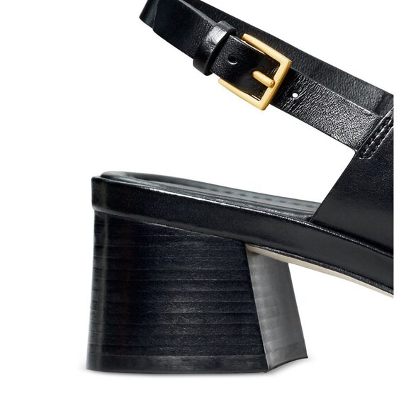 Tory Burch Miller Heel Sandal – Black / Gold Logo – Size 9 - Picture 5 of 6